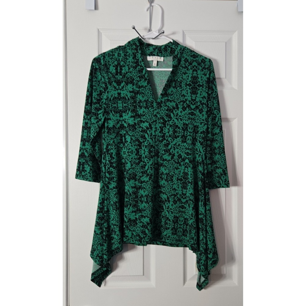 Chaus New York Womans 3/4 Sleeve Blouse Size Small